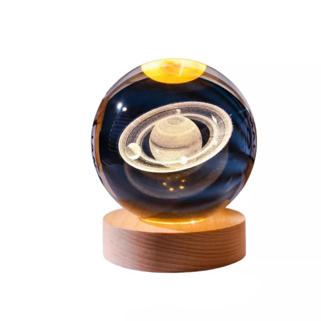 Luminária Bola De Cristal - Sistema Solar, Saturno, Globo Terrestri. - Visão Decor