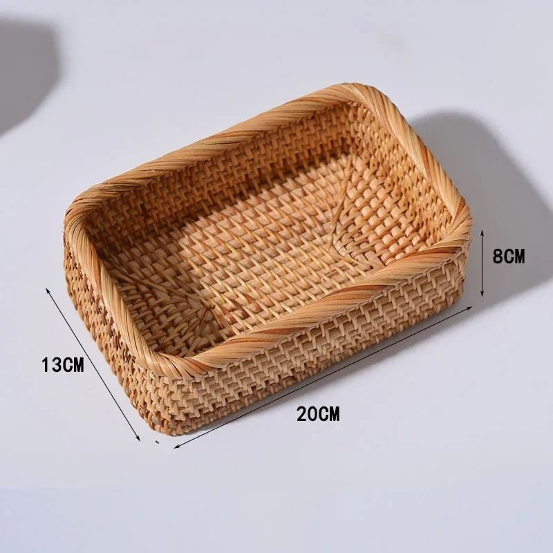 Cesto de Palha Rattan Vime Organizador Para Banheiro Feito à Mão