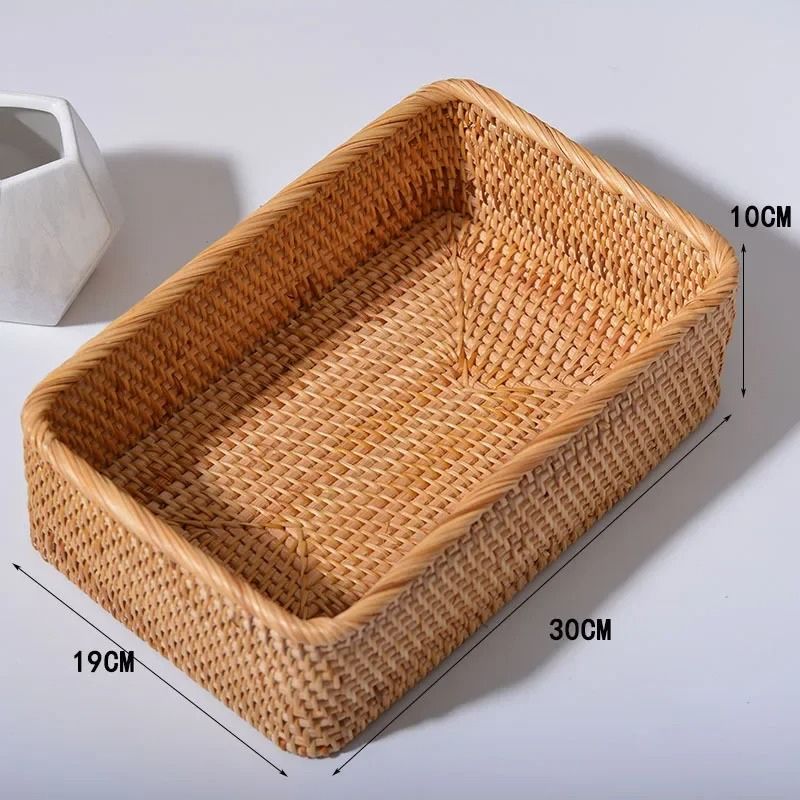 Cesto de Palha Rattan Vime Organizador Para Banheiro Feito à Mão