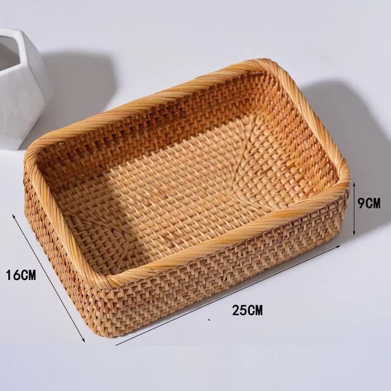 Cesto de Palha Rattan Vime Organizador Para Banheiro Feito à Mão