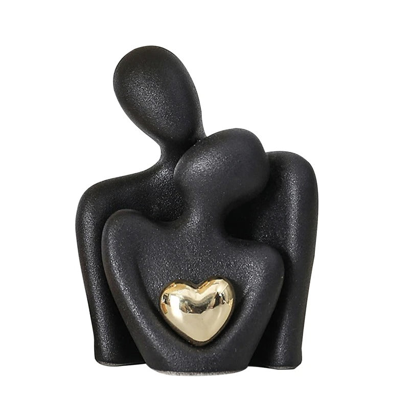 Estátua de Casal em Cerâmica para Decoração Moderna