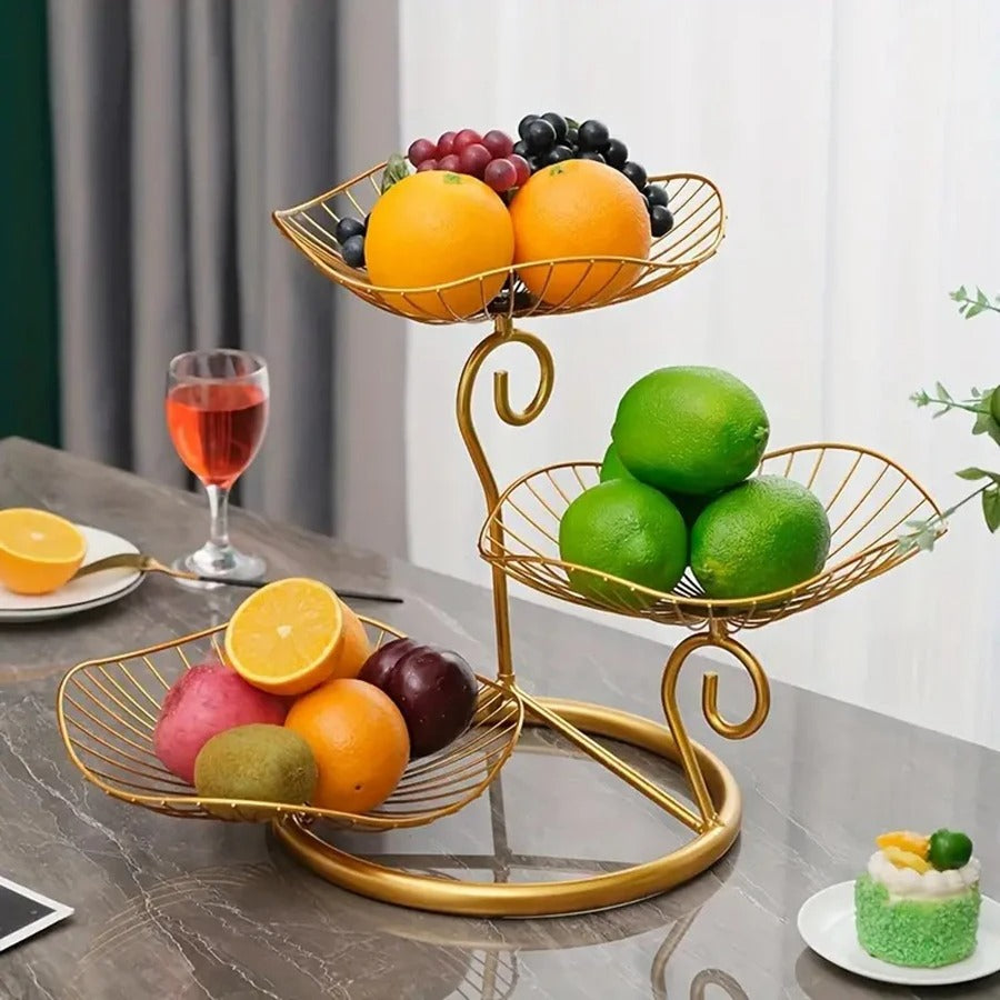 Fruteira de Mesa Moderna e Elegante 3 Andares