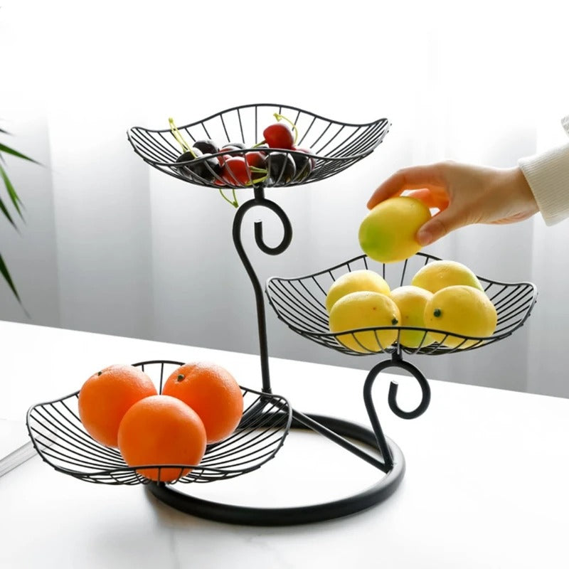 Fruteira de Mesa Moderna e Elegante 3 Andares