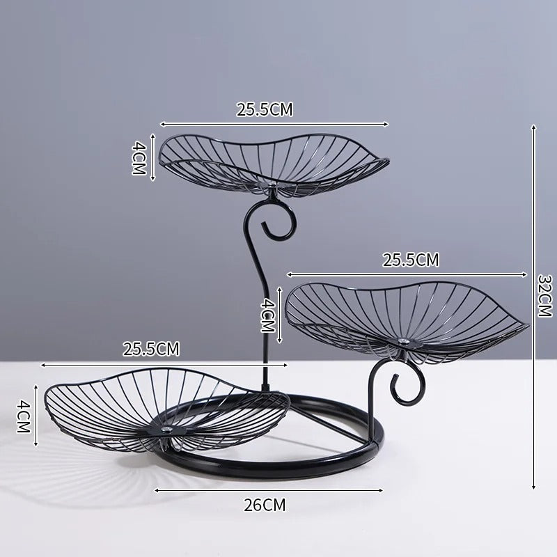 Fruteira de Mesa Moderna e Elegante 3 Andares