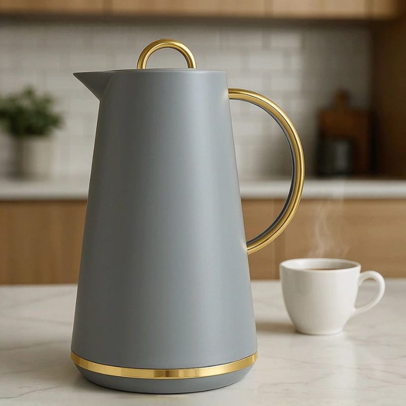 Garrafa Térmica de Café com Alça Dourada 1 Litro