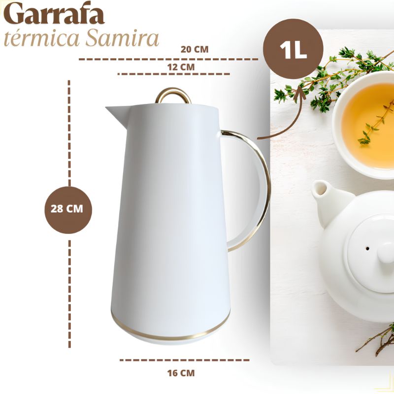 Garrafa Térmica de Café com Alça Dourada 1 Litro