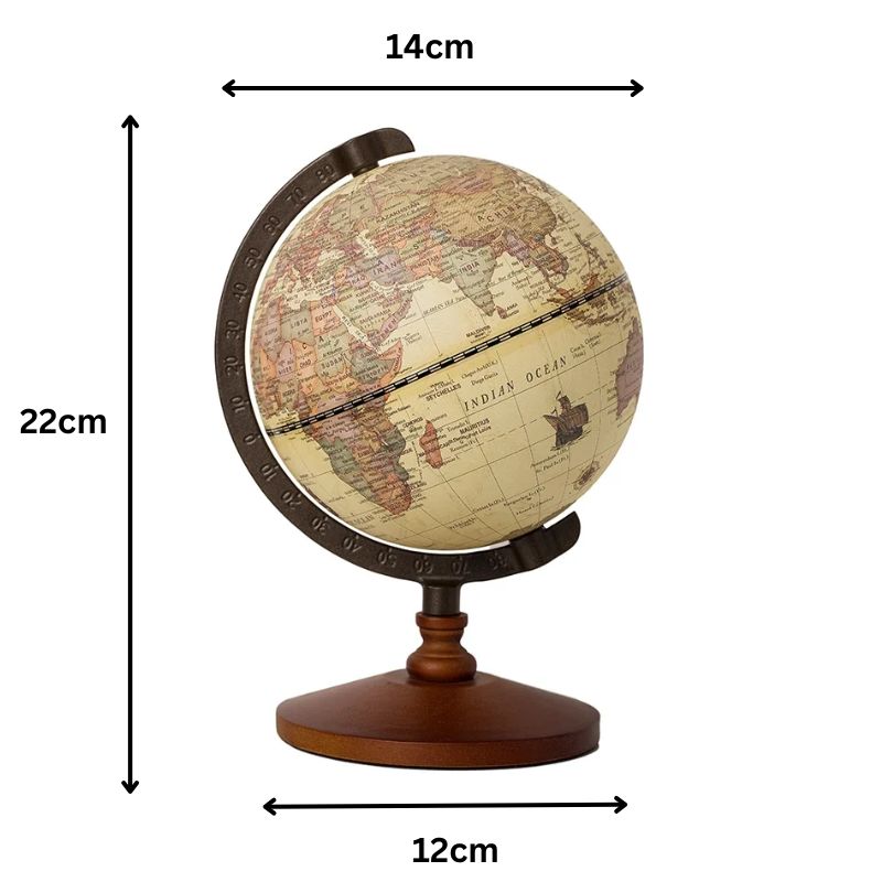 Globo Terrestre Decorativo com Mapa em Inglês para Mesa