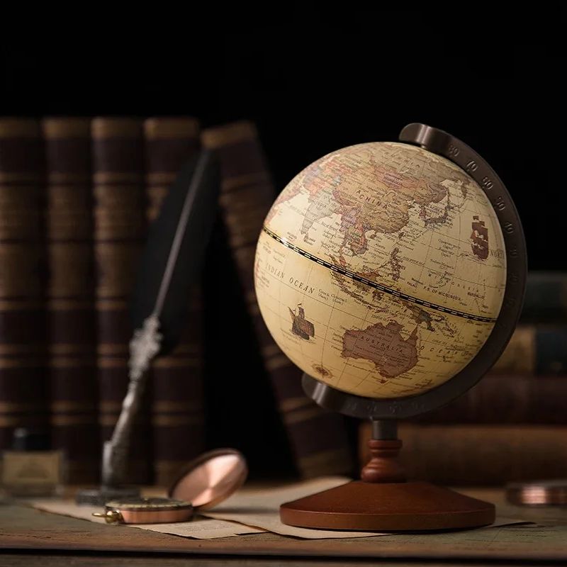 Globo Terrestre Decorativo com Mapa em Inglês para Mesa