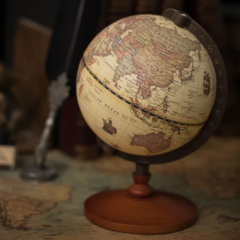 Globo Terrestre Decorativo com Mapa em Inglês para Mesa