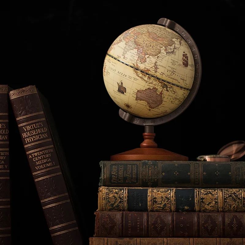 Globo Terrestre Decorativo com Mapa em Inglês para Mesa