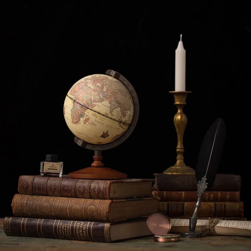 Globo Terrestre Decorativo com Mapa em Inglês para Mesa