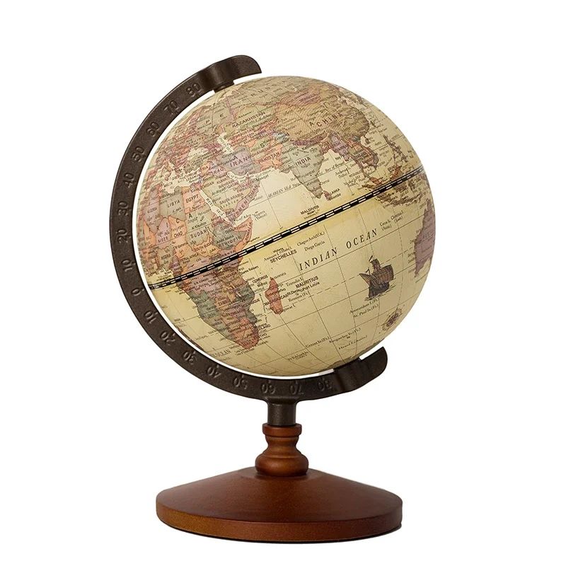 Globo Terrestre Decorativo com Mapa em Inglês para Mesa