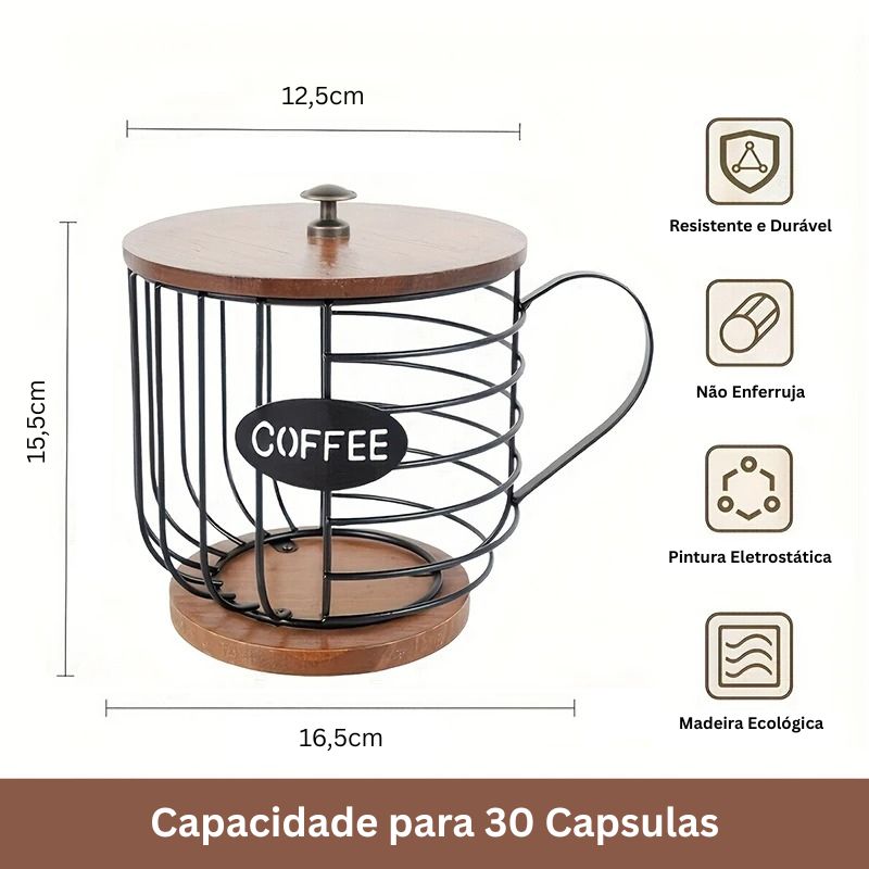 Porta Capsulas em Formato de Xícara