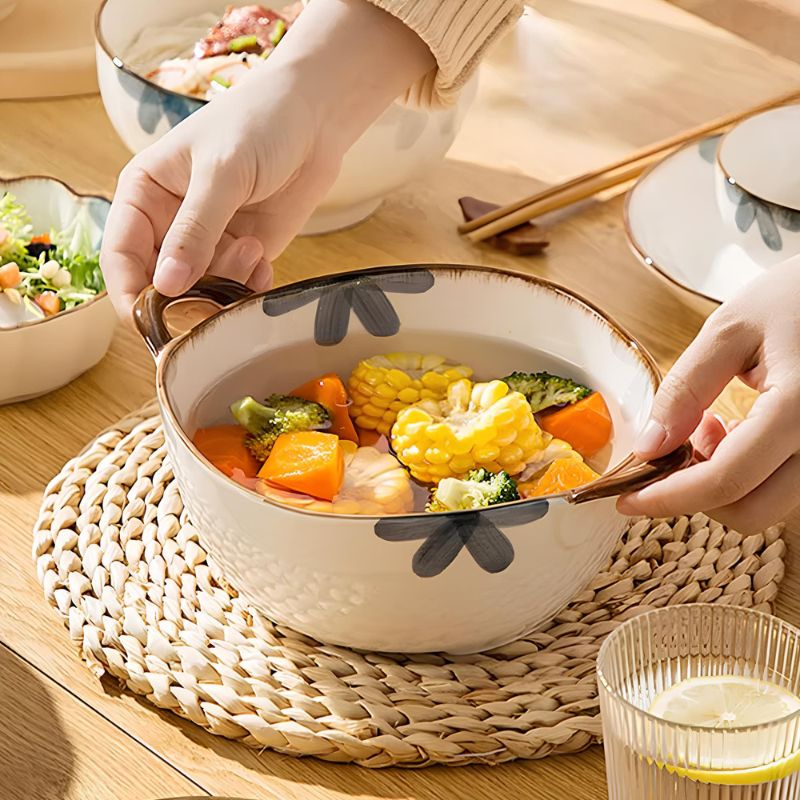 Tigela Bowl de Cerâmica para Caldos, Sopas, Saladas, Macarrão