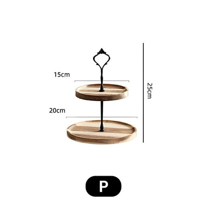 Bandeja e Suporte para Doces e Petiscos de 2 a 3 Andares em Madeira