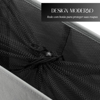 Cesto de Roupa Suja Dobrável com Rodinhas