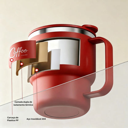 Copo Térmico de Café Dupla Camada de Isolamento