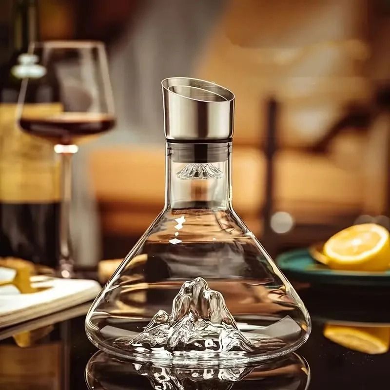 Decanter de Vinho Iceberg com Aerador Inox