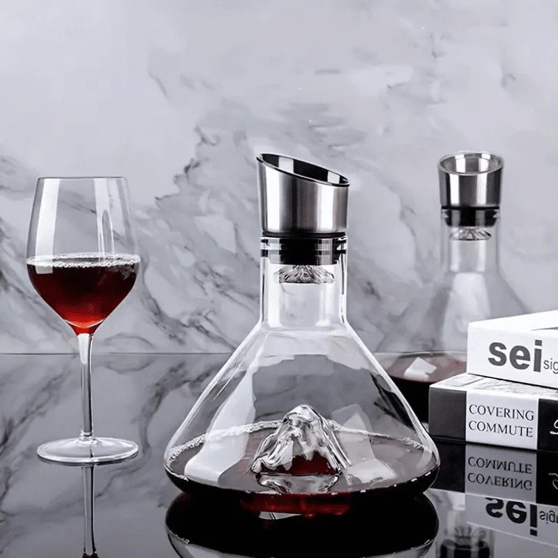 Decanter de Vinho Iceberg com Aerador Inox