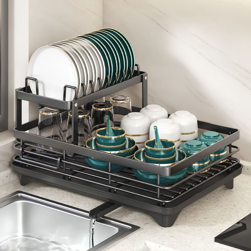 Escorredor de Louça Moderno em Inox Preto