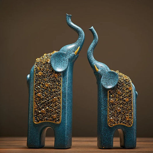Escultura Decorativa Elefantes da Prosperidade