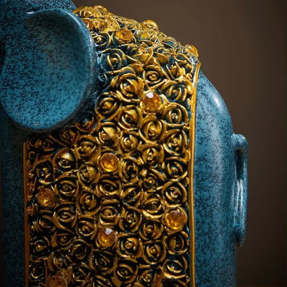 Escultura Decorativa Elefantes da Prosperidade