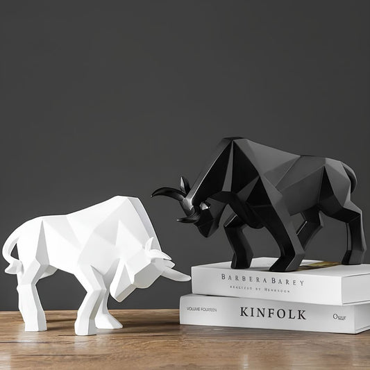 Estátua Touro Taurus Geométrica