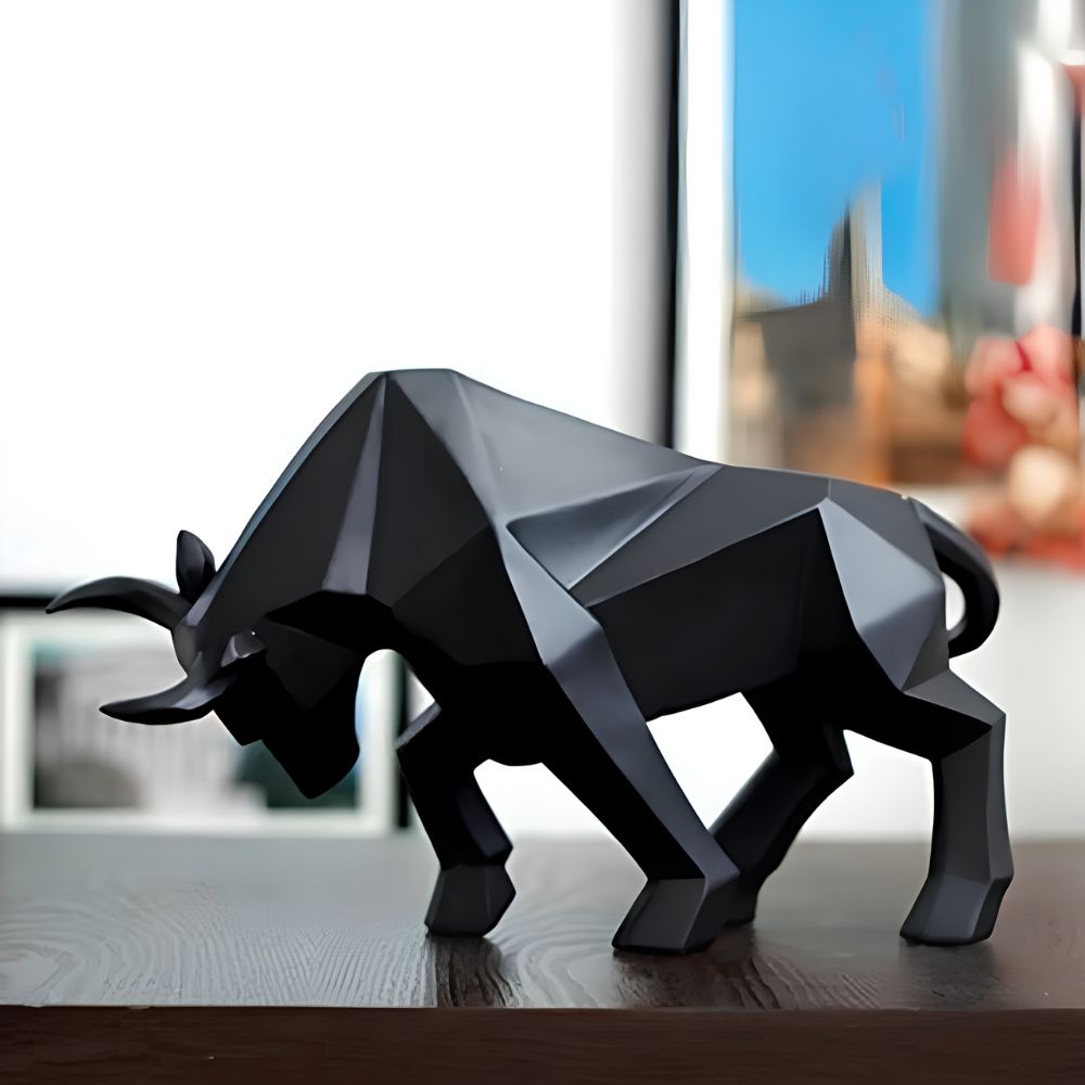 Estátua Touro Taurus Geométrica