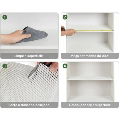 Forro de Gavetas e Armários Antiderrapante de Silicone 100m x 60cm