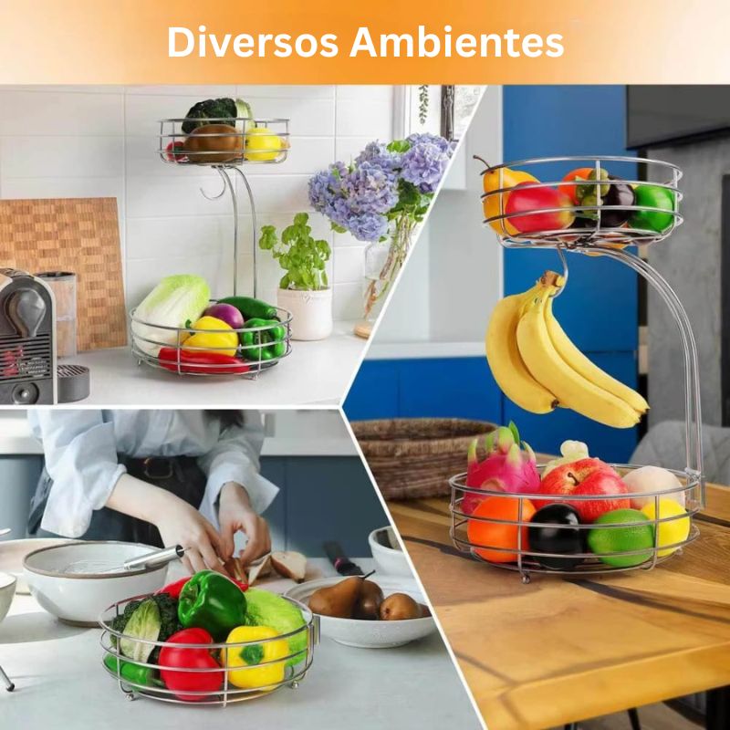 Fruteira de Mesa e Bancada Moderna e Elegante 2 Andares