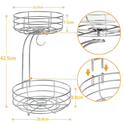 Fruteira de Mesa e Bancada Moderna e Elegante 2 Andares