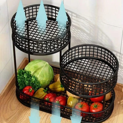Fruteira de Mesa Moderna 3 Andares em Metal
