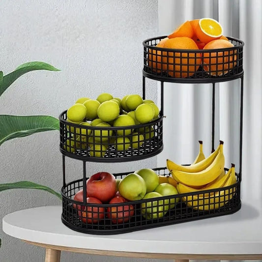 Fruteira de Mesa Moderna 3 Andares em Metal