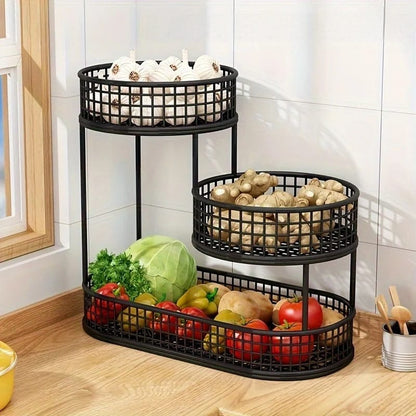 Fruteira de Mesa Moderna 3 Andares em Metal
