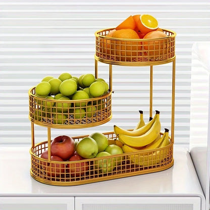 Fruteira de Mesa Moderna 3 Andares em Metal