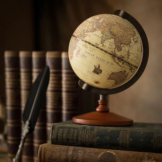 Globo Terrestre Decorativo com Mapa em Inglês para Mesa