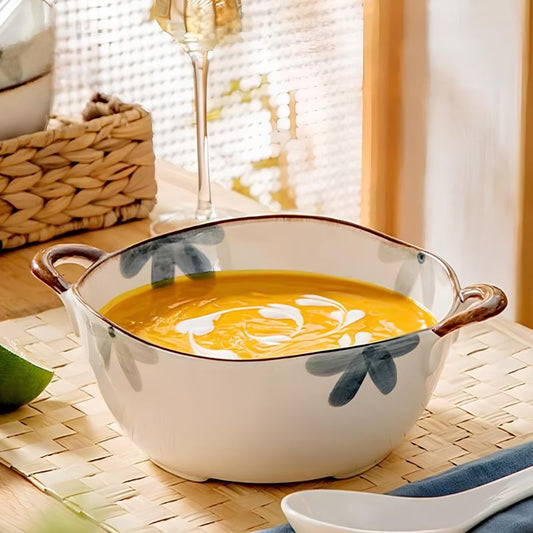 Tigela Bowl de Cerâmica para Caldos, Sopas, Saladas, Macarrão